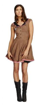Feestbazaar Wild West Cowgirl Jurk Bruin