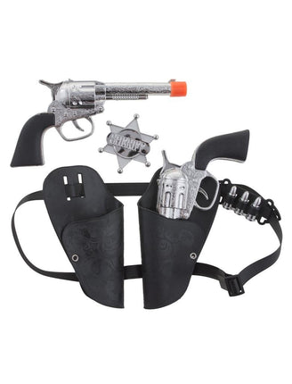 Feestbazaar Wild west set dubbele holster