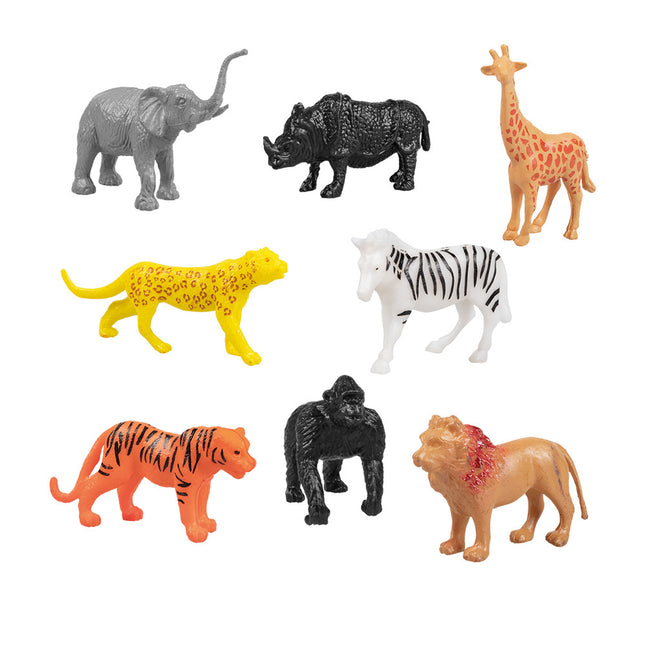Feestbazaar Wilde Dieren Speelgoed Set (8st)