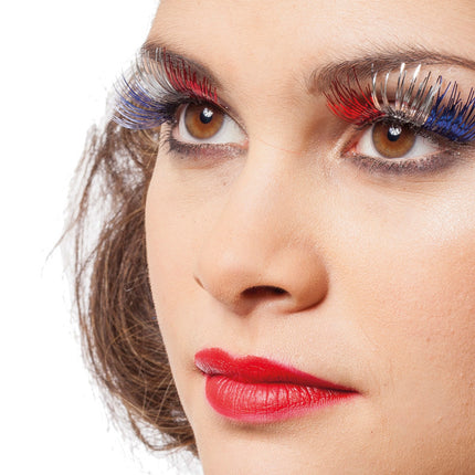 Feestbazaar Wimpers rood wit blauw lametta