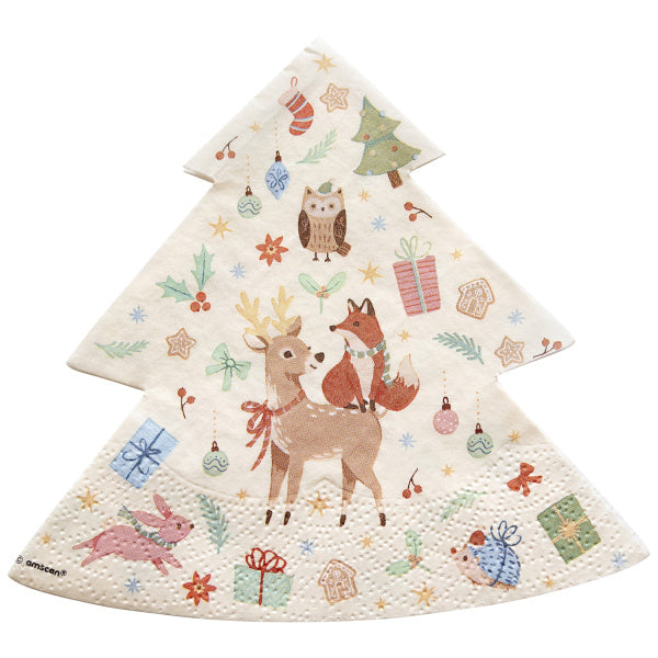 Feestbazaar Winter Woodland Kerstboom Servetten (16st)