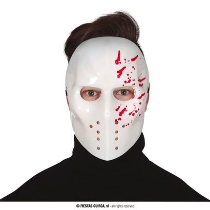 Feestbazaar Wit Bloederig Hockey Masker