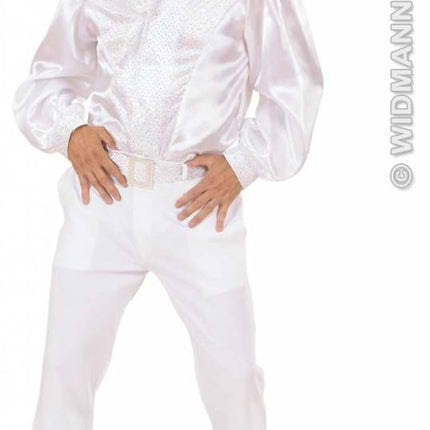 Feestbazaar Witte blouse met pailletten man
