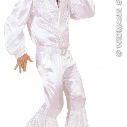 Feestbazaar Witte blouse met pailletten man