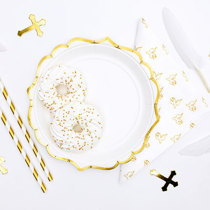 Feestbazaar Witte Bordjes met Gouden rand