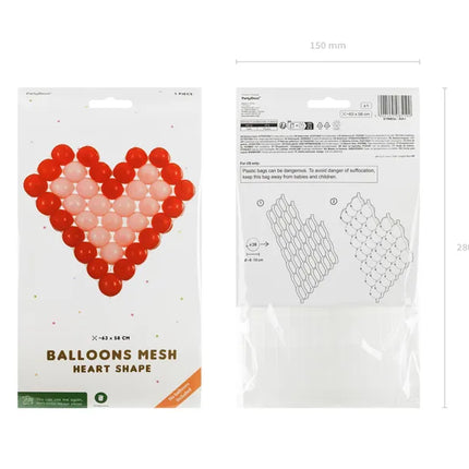 Feestbazaar Witte Hartvormig Ballon Frame (63x58cm)
