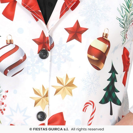 Feestbazaar Witte Kerstmis Blazer Heren Kerstsymbolen