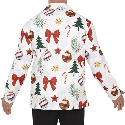 Feestbazaar Witte Kerstmis Blazer Heren Kerstsymbolen