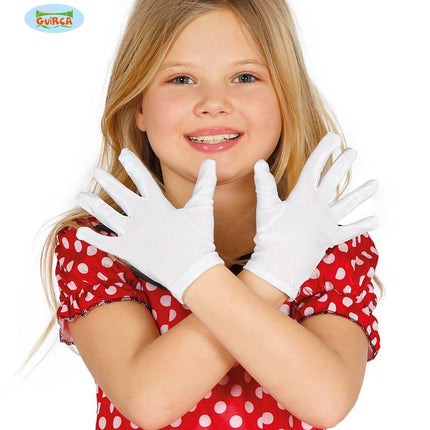 Feestbazaar Witte kinder handschoenen 17 cm