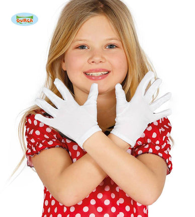 Feestbazaar Witte kinder handschoenen 17 cm