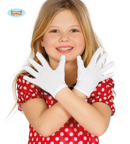 Feestbazaar Witte kinder handschoenen 17 cm
