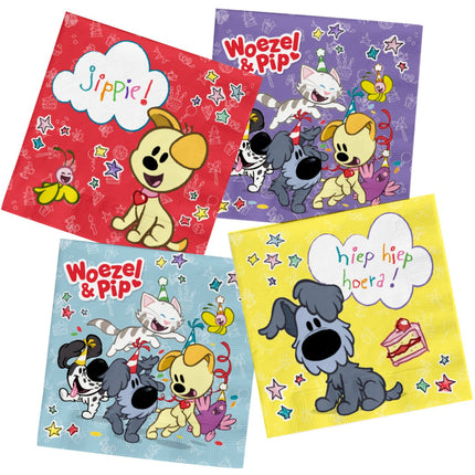 Feestbazaar Woezel En Pip Hiep Hiep Hoera Servetten (20st)