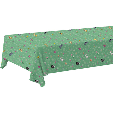 Feestbazaar Woezel En Pip Tafelkleed groen (1,3x1,8m)