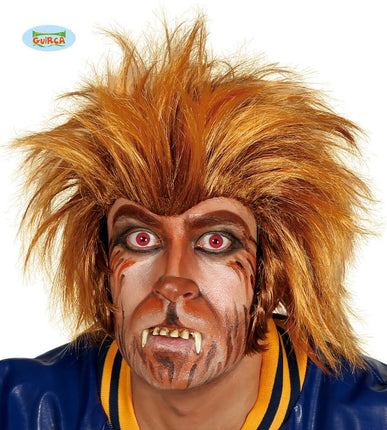 Feestbazaar Wolf Pruik Bruin