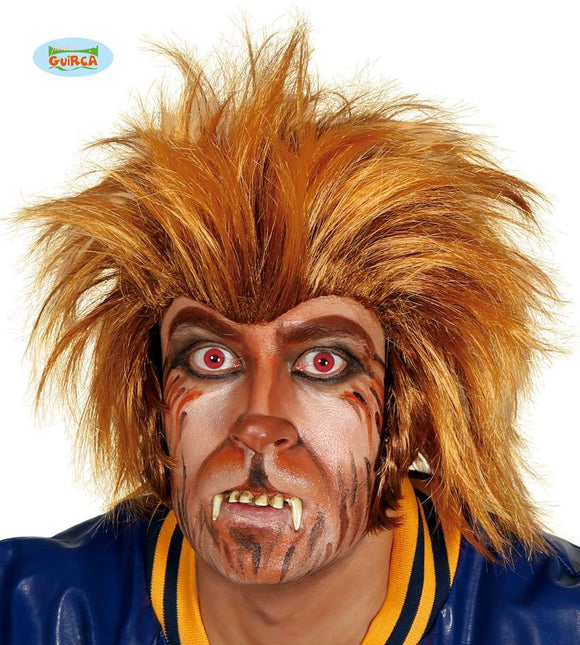 Feestbazaar Wolf Pruik Bruin