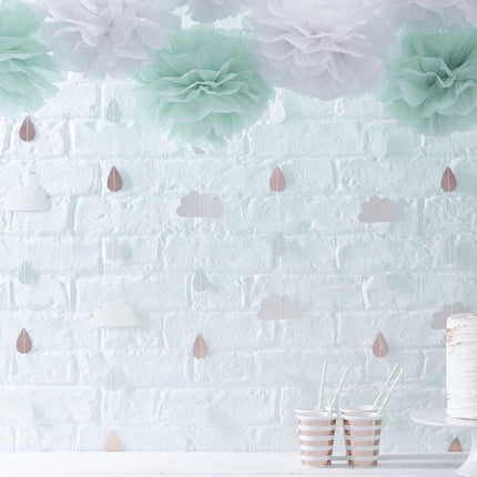 Feestbazaar Wolkenhangers Babyshower backdrop (6st)