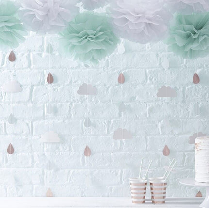 Feestbazaar Wolkenhangers Babyshower backdrop (6st)