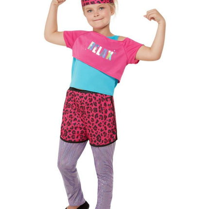 Feestbazaar Workout Jaren 80 Outfit Relax Pink Kind