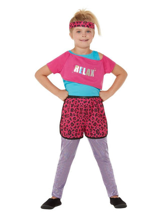 Feestbazaar Workout Jaren 80 Outfit Relax Pink Kind