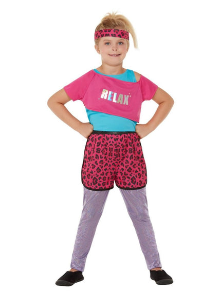 Feestbazaar Workout Jaren 80 Outfit Relax Pink Kind