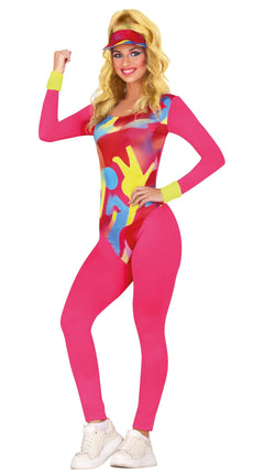Feestbazaar Workout Kostuum Psychedelisch Victoria Roze