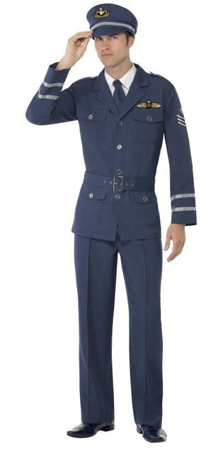 Feestbazaar WW2 Luchtmacht kostuum blauw