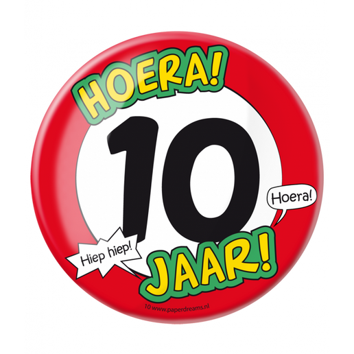 Feestbazaar XL Button 10 Jaar