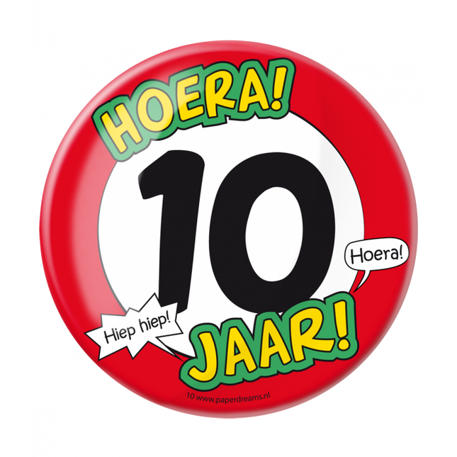 Feestbazaar XL Button 10 Jaar