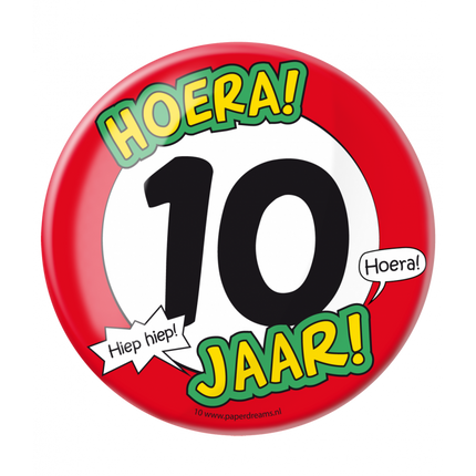 Feestbazaar XL Button 10 Jaar