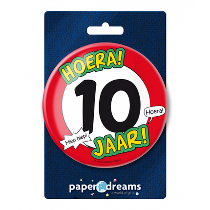 Feestbazaar XL Button 10 Jaar