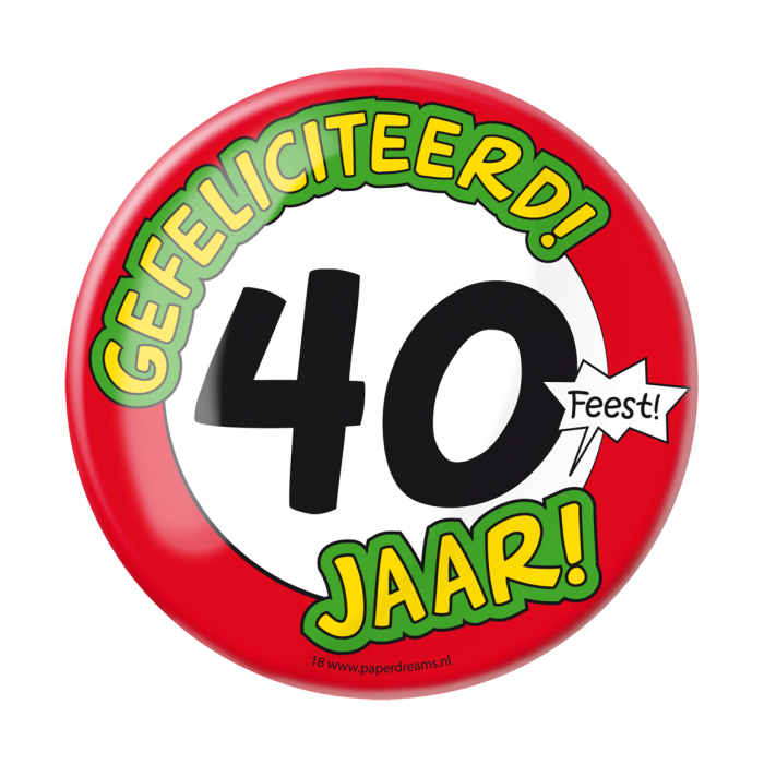 Feestbazaar XL Button 40 Jaar