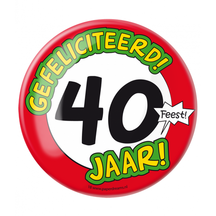 Feestbazaar XL Button 40 Jaar