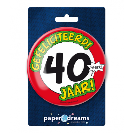 Feestbazaar XL Button 40 Jaar