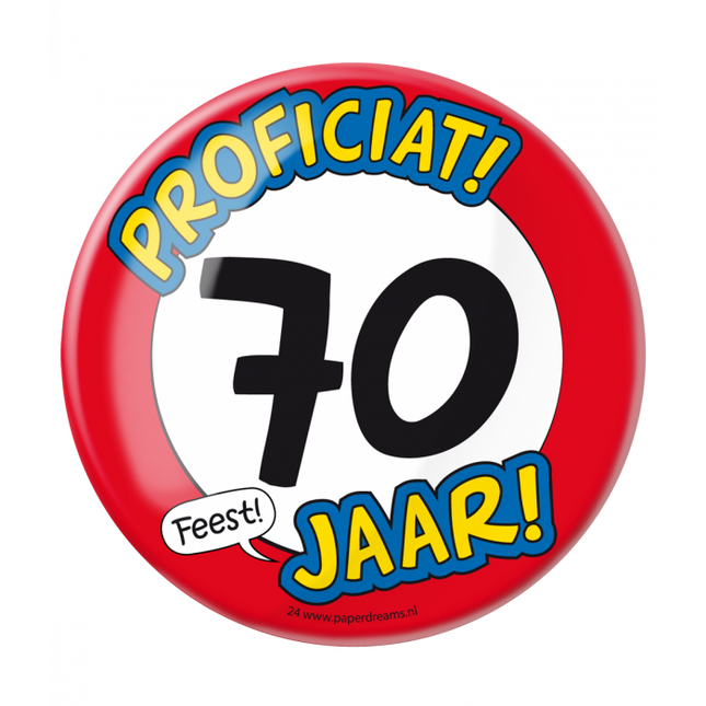 Feestbazaar XL Button 70 jaar