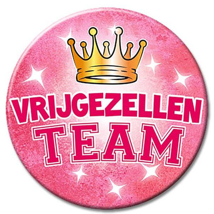 Feestbazaar XL Button vrijgezellen team