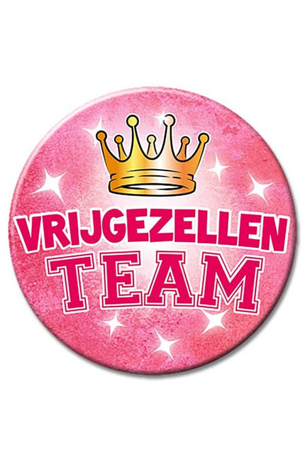 Feestbazaar XL Button vrijgezellen team