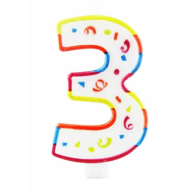 Feestbazaar XL kaars 3 jaar met houder