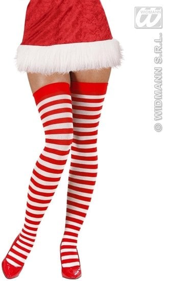 Feestbazaar XL Kniekousen rood/wit