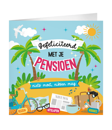 Feestbazaar XL Wenskaart Geniet van je Pensioen Cartoon