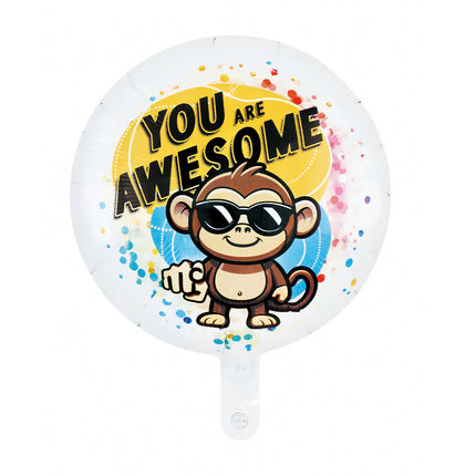 Feestbazaar You Are Awesome Folieballon Aap Rond (46cm)