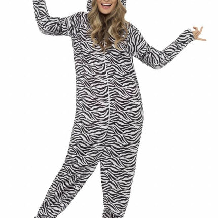 Feestbazaar Zebra carnavalspak man/vrouw