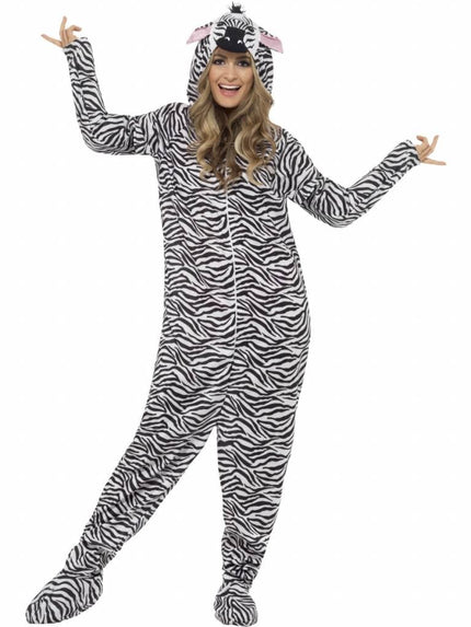 Feestbazaar Zebra carnavalspak man/vrouw