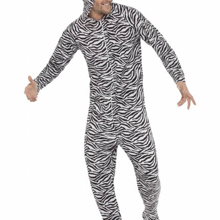 Feestbazaar Zebra carnavalspak man/vrouw