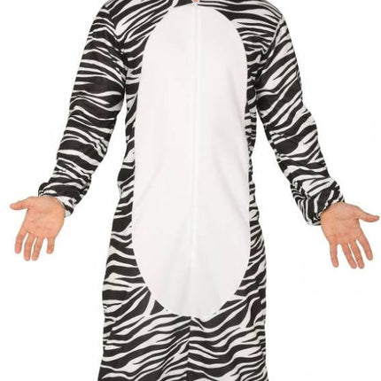 Feestbazaar Zebra Jumpsuit met Capuchon