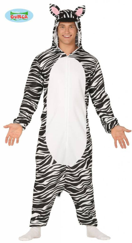 Feestbazaar Zebra Jumpsuit met Capuchon