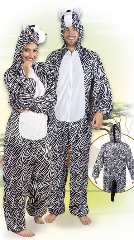 Feestbazaar Zebra kostuum man/vrouw pluche