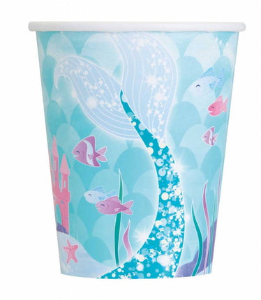 Feestbazaar Zeemeermin Bekers 200ml 8 stuks