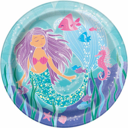 Feestbazaar Zeemeermin Borden 23cm 8 stuks