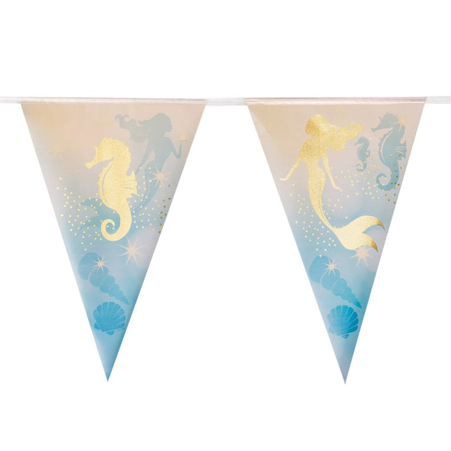 Feestbazaar Zeemeermin Folievlaggenlijn (4m)