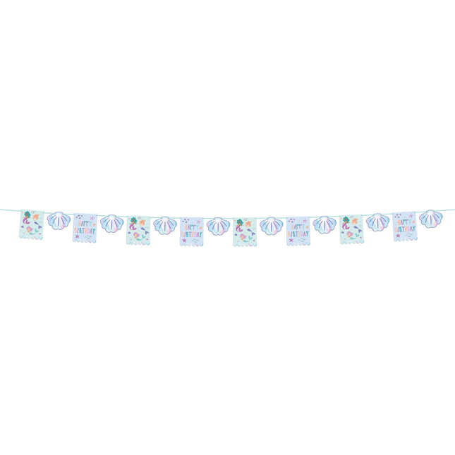 Feestbazaar Zeemeermin Magic Vlaggenlijn Happy Birthday (6m)